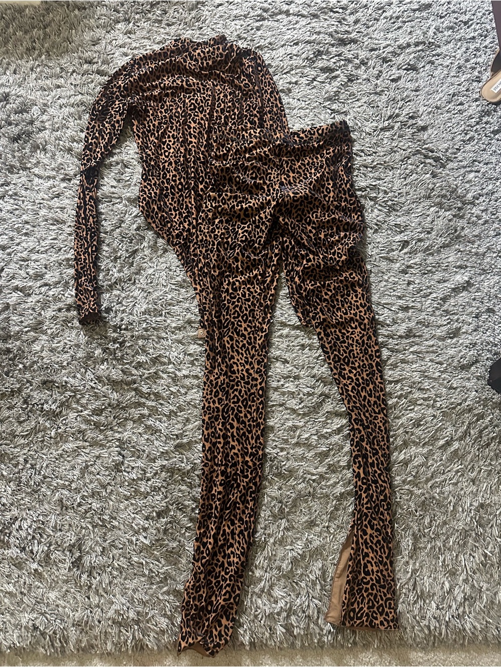 Naked Wardrobe Leopard Print Women’s body suit and leggings